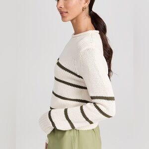 La Ligne Mini Marina Sweater Ivory & Olive Green Small